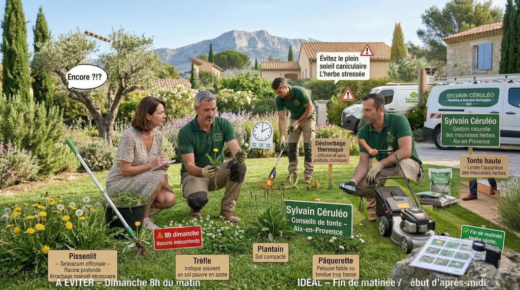 entretien et tonte de pelouse les mauvaises herbes