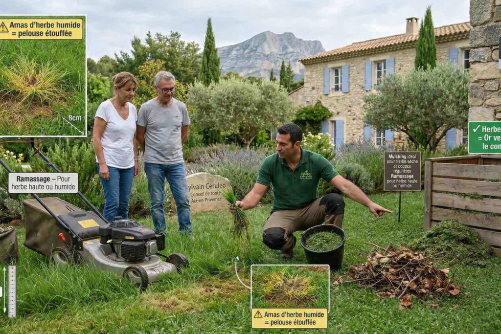 le ramassage de tonte et entretien de pelouse