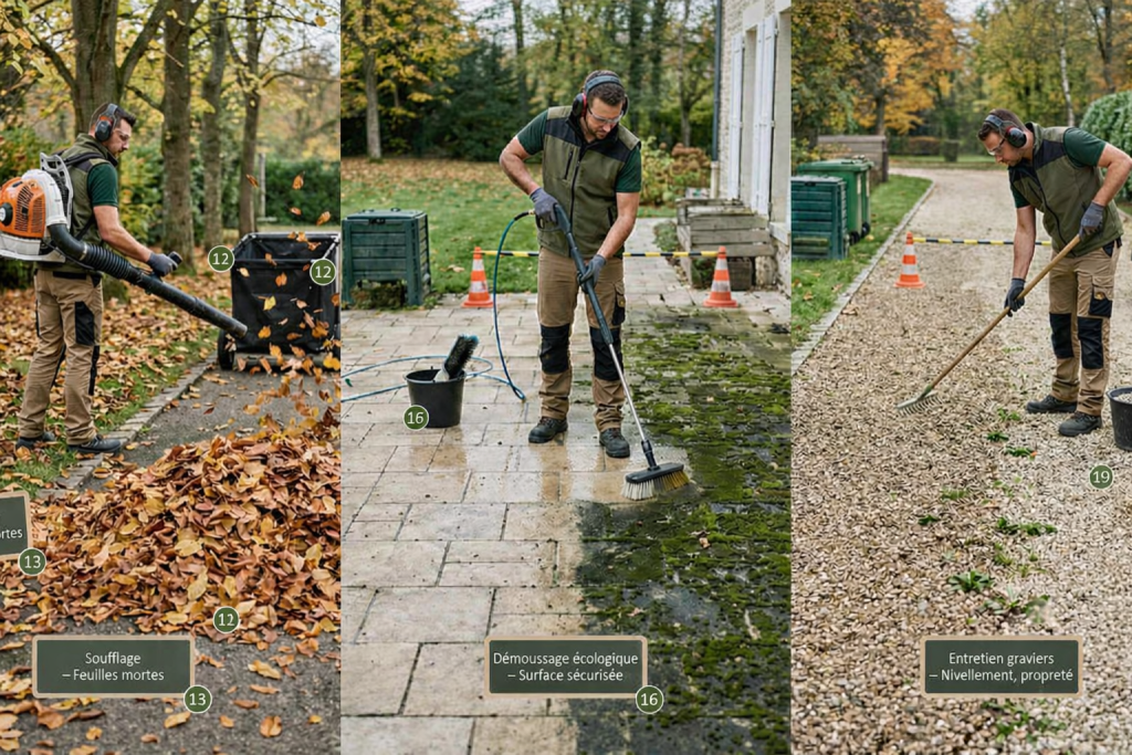 services espaces verts néttoyage des allées et surfaces