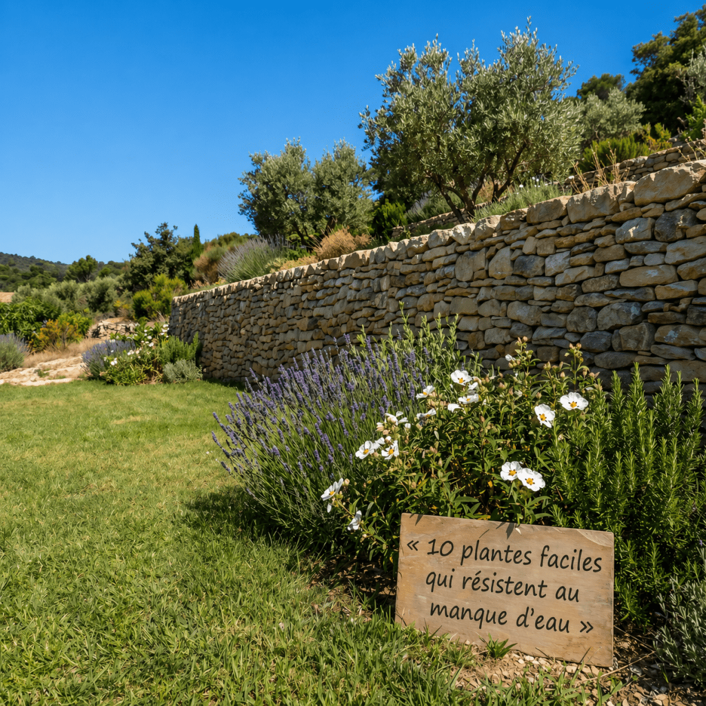 Mur en pierre sèche aménagement restanque Var